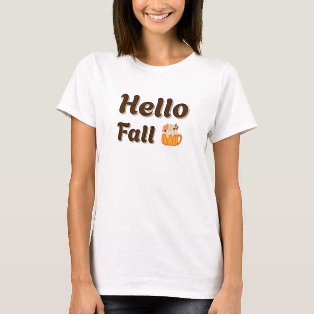 Hallo Herbst - Pumpkin Gewürz Latte Cosy Autumn De T-Shirt (Vorderseite)