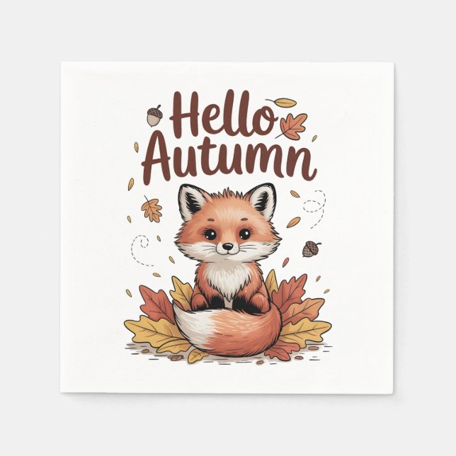 Hallo Herbst Serviette (Vorderseite)