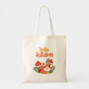 Hallo Herbst Süßer Fuchs Herbst Herbstsaison Tragetasche