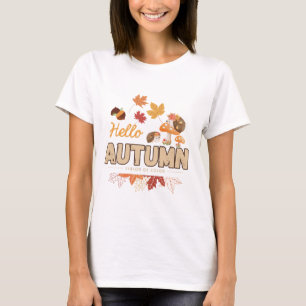 Hallo Herbst – Süßer Igel & Herbst Design T-Shirt