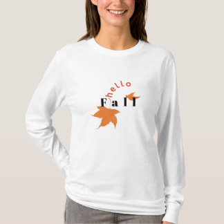 Hallo Herbst T-Shirt | Anpassbares Herbstblatt-Shi