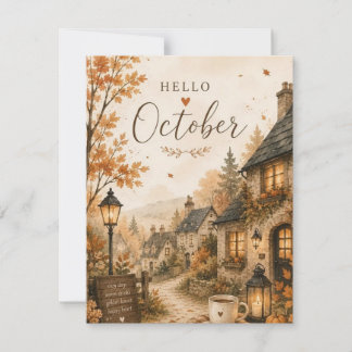Hallo Herbst-Tag Einladungskarte voller Herbstfarb
