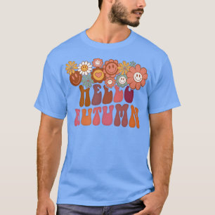 Hallo Herbst Vintag Retro Groovy Blume fallen als T-Shirt