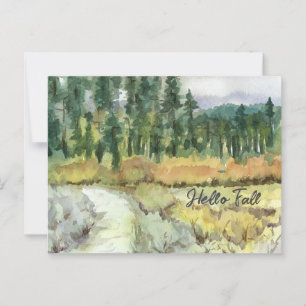 Hallo Herbst Wanderweg Berg Landschaftswald Postkarte