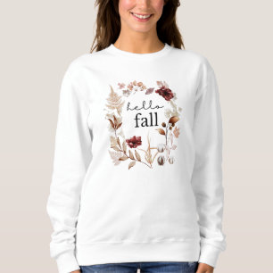 Hallo Herbst Wildblume und Herbstausgänge Sweatshirt