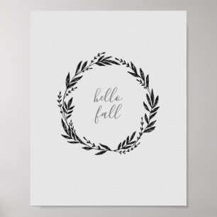 Hallo Herbst Willkommen Herbstmalerei Poster