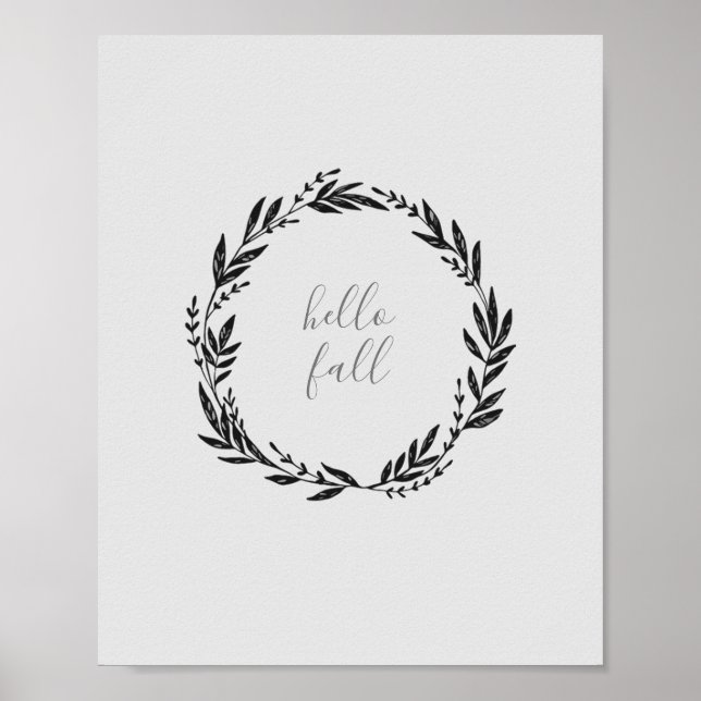 Hallo Herbst Willkommen Herbstmalerei Poster (Vorne)