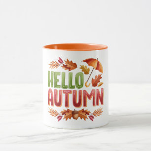 Hallo Herbst Zweifarben-Tasse Cozy Geschenk für Tasse
