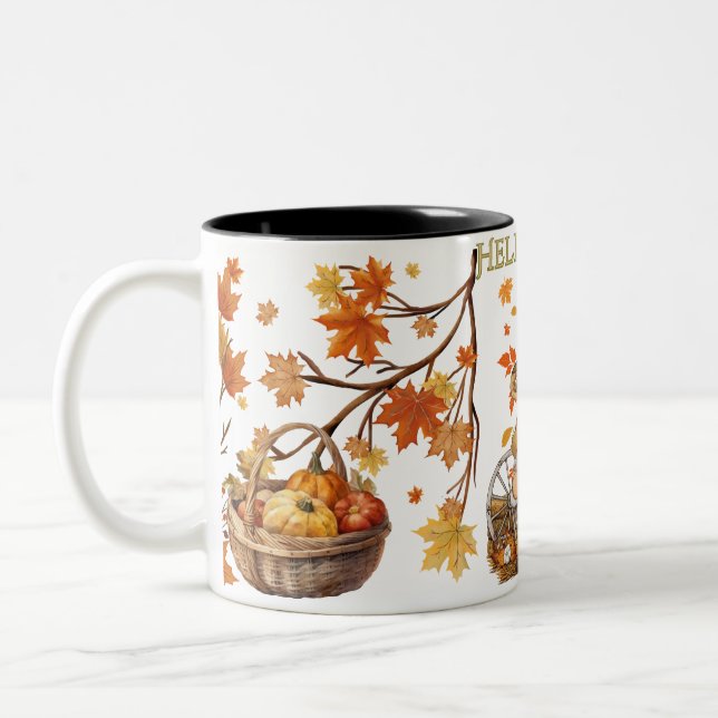 Hallo Herbst Zweifarbige Tasse (Links)