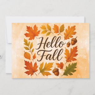 Hallo Herbstblätter und Eicheln Einladung