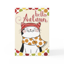 Hallo Herbstkarte - Niedliche Herbstsaison Kitty