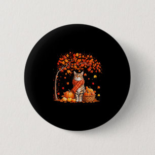 Hallo Herbstkatze Herbstblatt Katzenliebhaber Dank Button