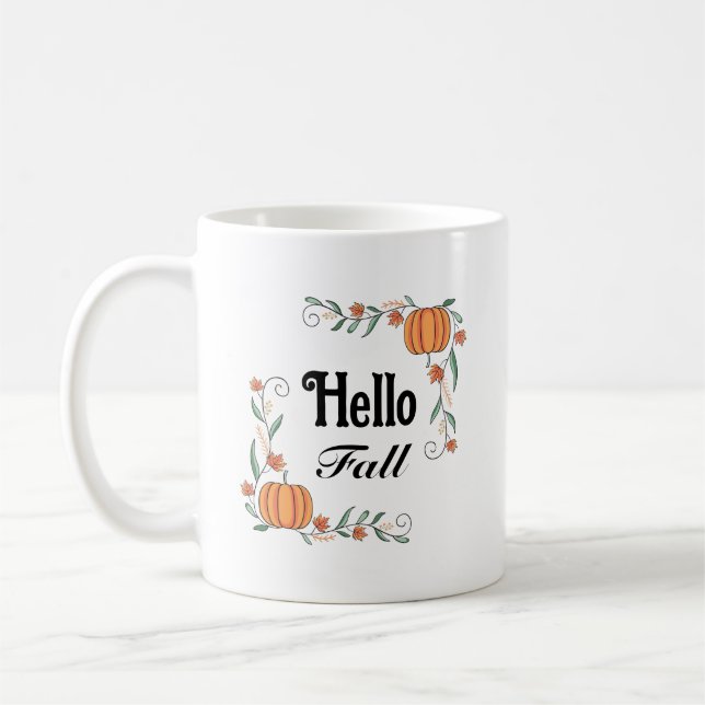 Hallo Herbstkürme mit Blätter Rustikal Niedlich Kaffeetasse (Links)