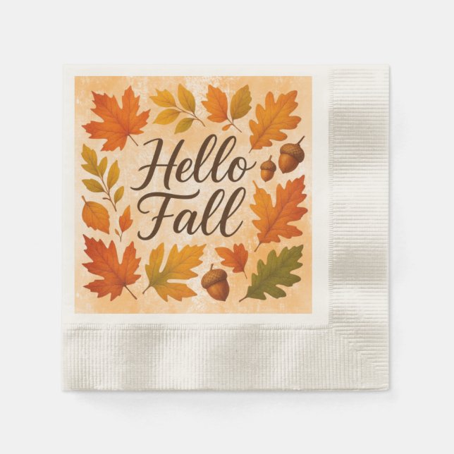 Hallo Herbstlaube und Eichhörnchen Serviette (Vorderseite)