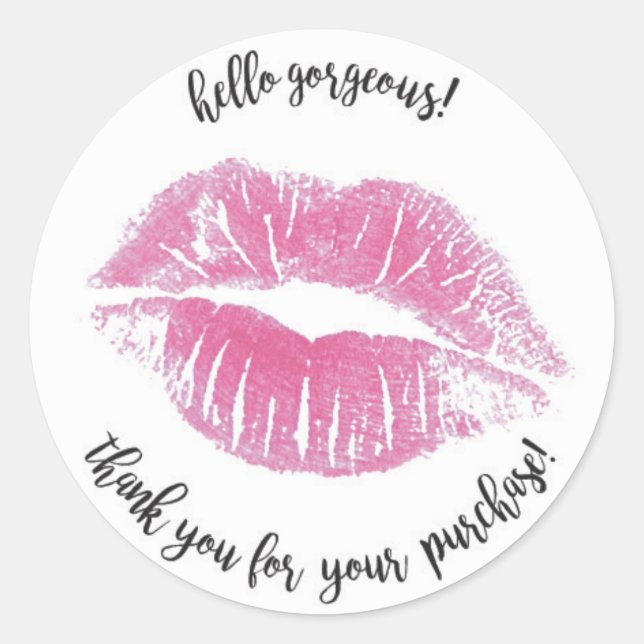 Hallo herrlich danke Aufkleber - LipSense (Vorderseite)