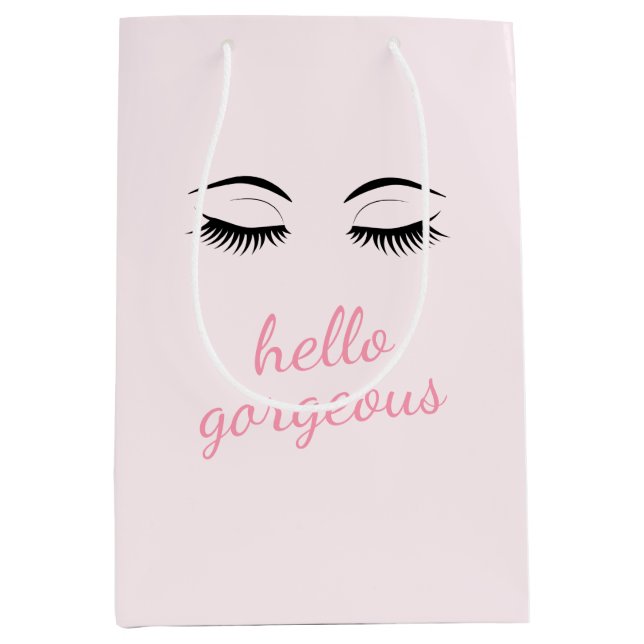 Hallo Herrlich mit Hübschen Eyelashes Glam Pink Mittlere Geschenktüte (Vorderseite)