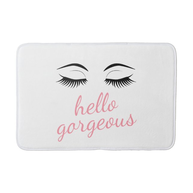Hallo Herrlich mit Hübschen Eyelashes Glamour Badematte (Vorderseite)