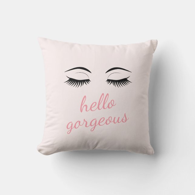 Hallo Herrlich mit Hübschen Eyelashes Glamour Kissen (Vorderseite)
