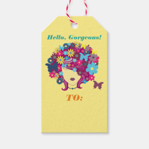 Hallo, herrlich! Schöne Blumen-Dame Geschenkanhänger