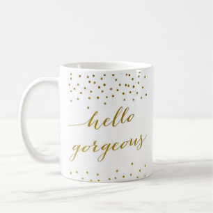 "Hallo herrliche" - klassische weiße Tasse