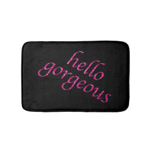 Hallo herrliche schicke rosa schwarze Girly Badematte