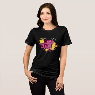 Hallo Hexe Halloween Retro Tri-Blend Shirt