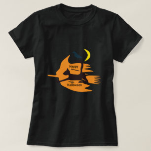 Hallo Hexe - Orange-Schwarz glückliche Halloween B T-Shirt