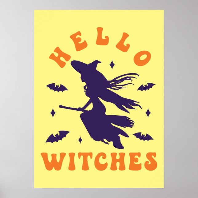 Hallo Hexen - Funny Halloween Poster (Vorne)