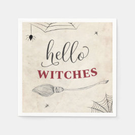 Hallo Hexen Halloween Bachelorette Brautparty Serviette