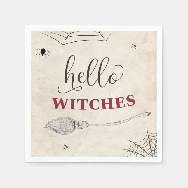 Hallo Hexen Halloween Bachelorette Brautparty Serviette (Vorderseite)