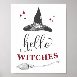Hallo Hexen Halloween Funny Zitat Text Wand Tür Poster