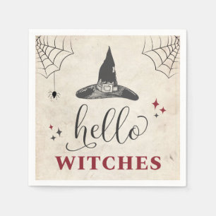 Hallo Hexen Halloween Lustiger Text Junggesellinne Serviette