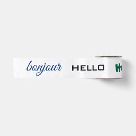 Hallo Hola Bonjour Spanisch Französisch Satin Ribb Satinband