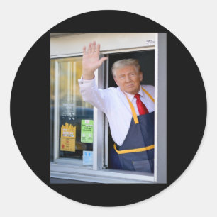 Hallo, holen Sie Ihren Burger, Donald Trump kocht Runder Aufkleber