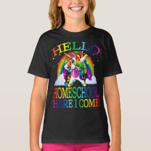 Hallo Homeschool Hier komme ich Unicorn T-Shirt