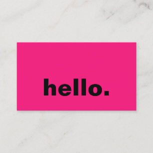Hallo Hot Pink Fuchsia farbenfrohe Typografie Cust Visitenkarte