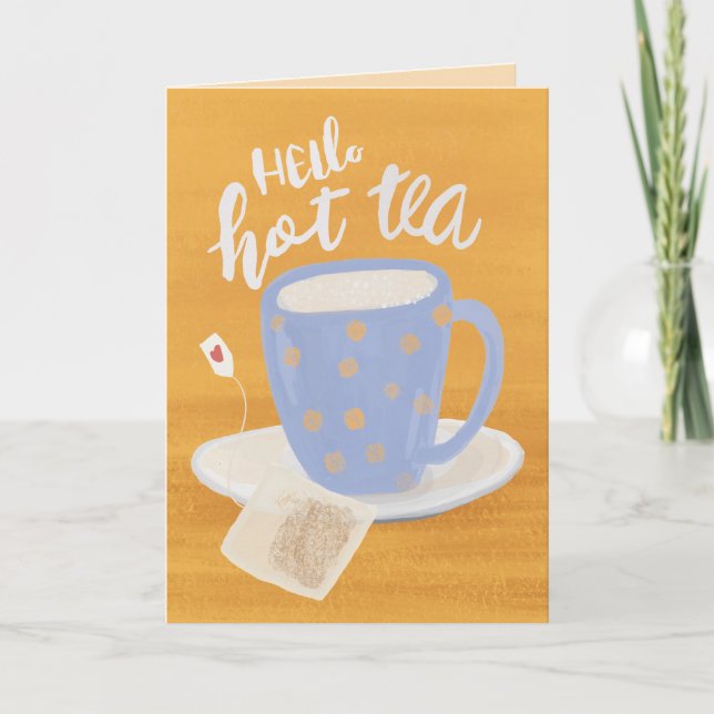 Hallo Hot Tee Steamy Jubiläumsgratis Grußkarte Karte (Vorderseite)