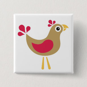 Hallo Huhn! Funky Huhn-Button-Abzeichen Button