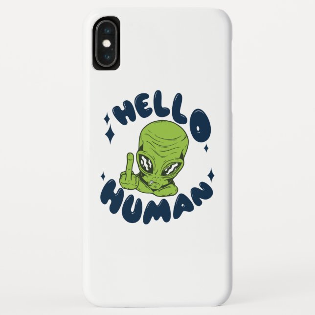 Hallo humane lustige Alien Case-Mate iPhone Hülle (Rückseite)
