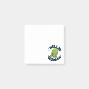 Hallo humane lustige Alien Post-it Klebezettel