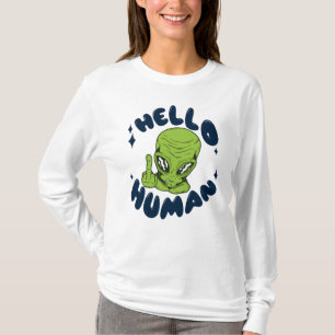 Hallo humane lustige Alien T-Shirt