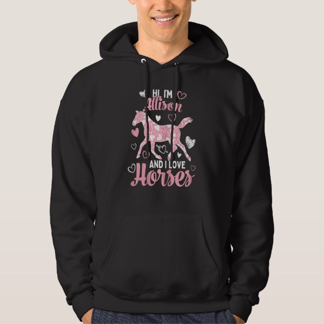 Hallo ich bin Allison und ich Liebe Pferde Niedlic Hoodie (Vorderseite)