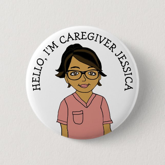 Hallo, ich bin Caregiver Add Name Button (Vorderseite)