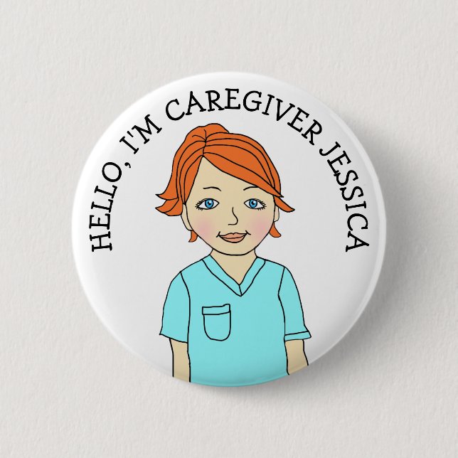 Hallo, ich bin Caregiver Add Name Button (Vorderseite)