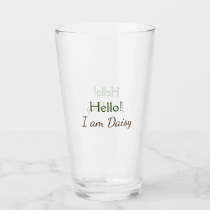 Hallo, ich bin Daisy, Namenstext einfach minimal y Glas
