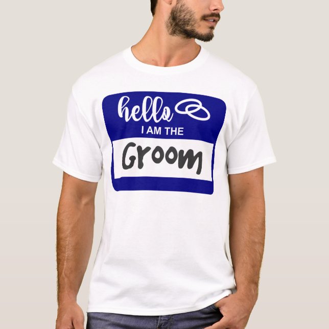Hallo, ich bin das Groom Wedding Name Abzeichen T-Shirt (Vorderseite)