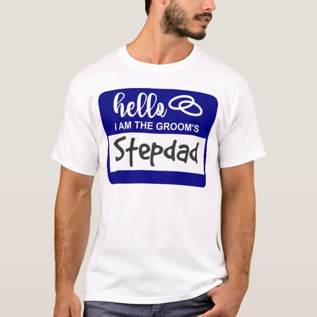 Hallo, ich bin das Groom's Stepdad Wedding Name Ab T-Shirt (Vorderseite)