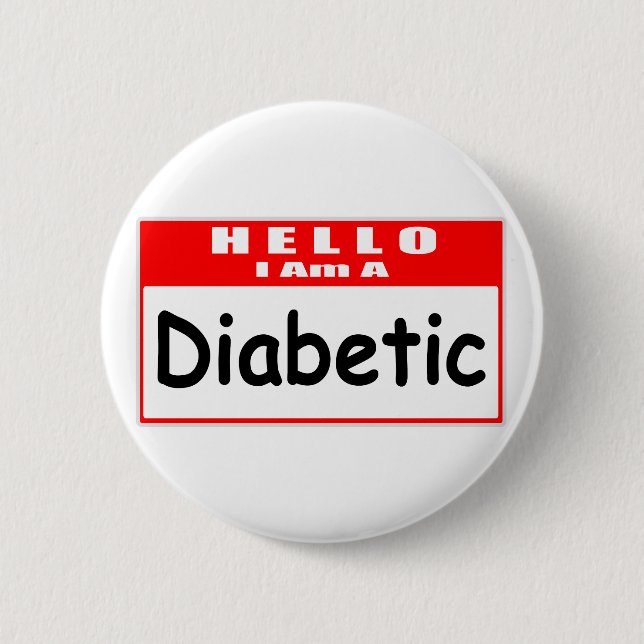 Hallo, ich bin Diabetiker ... Nametag Button (Vorderseite)