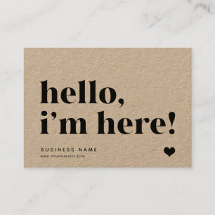 Hallo, ich bin hier Branding Vielen Dank Beisetz Visitenkarte