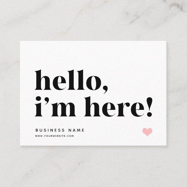 Hallo, ich bin hier | Branding Vielen Dank einfüge Visitenkarte (Vorderseite)